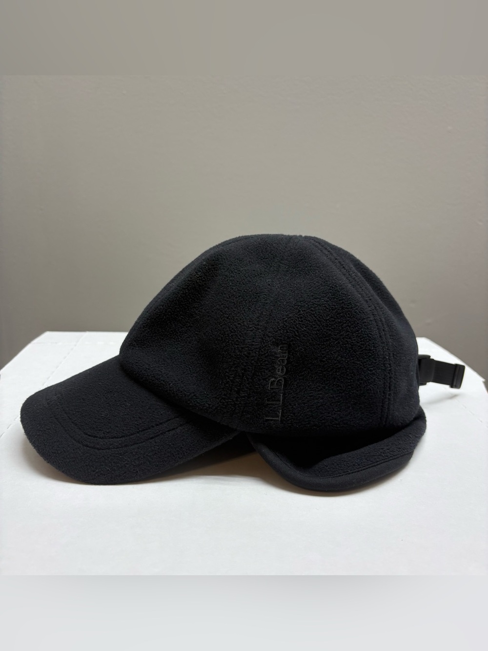 L.L. Bean Men’s Black Fleece Cap with Fold-Down Ear Flaps